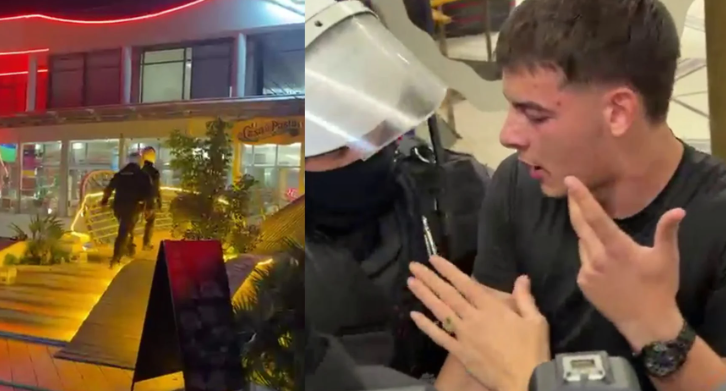 Policia kontroll brenda lokalit të Tajvanit, shoqëron një të ri