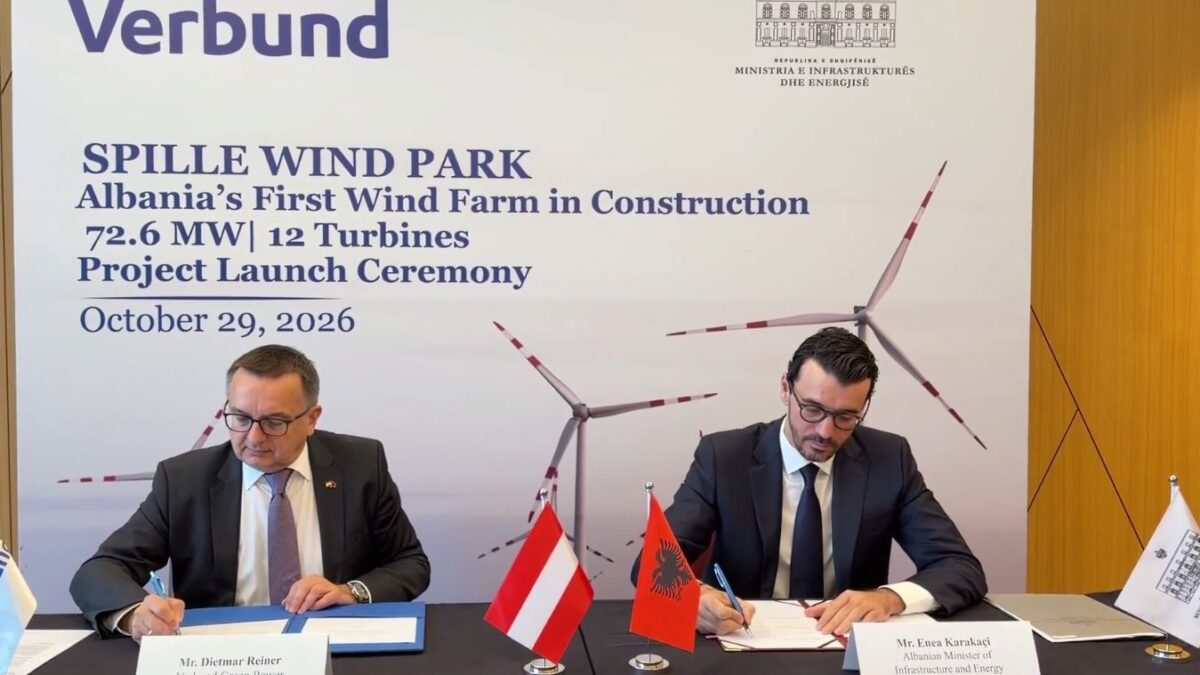 Nënshkruhet marrëveshja për Parkun Eolik të Spillesë