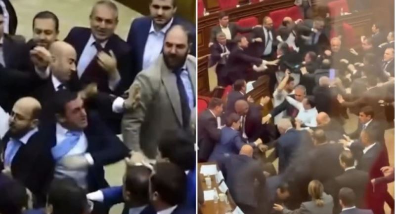 Përleshje me grushte mes deputetëve në Parlamentin armen