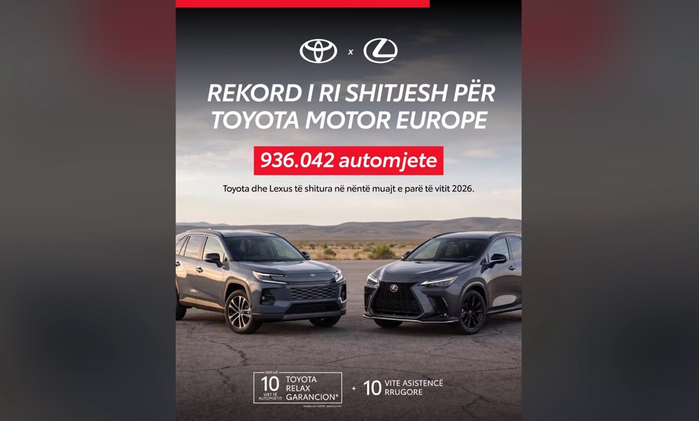 Toyota Motor Europe shënon rekord të ri në shitje